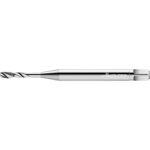 Walter-Prototyp - #4-40 UNC 2 Flute 2B Semi-Bottoming Spiral Flute Tap - High Speed Steel, Bright Finish, 56mm OAL, Right Hand Flute, Right Hand Thread - Exact Industrial Supply