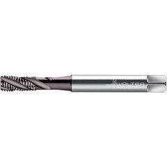 Walter-Prototyp - #4-48 UNF 3 Flute 2B/3B Semi-Bottoming Spiral Flute Tap - High Speed Steel, TiAlN Finish, 56mm OAL, Right Hand Flute, Right Hand Thread, Series TC117 - Exact Industrial Supply