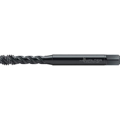 Walter-Prototyp - #10-32 UNF 3 Flute 2BX Semi-Bottoming Spiral Flute Tap - High Speed Steel, Oxide Finish, 70mm OAL, Right Hand Flute, Right Hand Thread, Series TC142 - Exact Industrial Supply