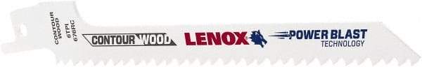 Lenox - 6" Long x 7/16" Thick, Bi-Metal Reciprocating Saw Blade - Tapered Profile, 6 TPI, Toothed Edge, Universal Shank - Exact Industrial Supply