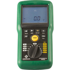 Greenlee - Electrical Insulation Resistance Testers & Megohmmeters; Display Type: LCD ; Power Supply: (6) AA Batteries ; Resistance Capacity (Megohm): 200000 ; Maximum Test Voltage: 700 V ; Category Rating: CAT IV @ 600 V ; Accuracy ? (%): +/- 3% (Capaci - Exact Industrial Supply