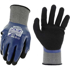 General Purpose Work Gloves: X-Large, Nitrile Coated, Nylon & Spandex Blue, HPPE & Nylon-Lined, Textured Grip