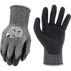 Cut-Resistant Gloves: Size S, ANSI Cut A3, Nitrile, HPPE Gray, 9.84″ OAL, Palm & Fingers Coated, HPPE Lined, Kevlar, Steel, Nylon & Spandex Back, Nitrile Dipped Grip