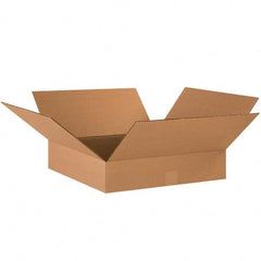 Made in USA - Pack of (25), 18" Wide x 18" Long x 3" High Corrugated Shipping Boxes - Exact Industrial Supply