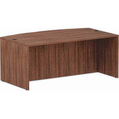 ALERA - Office Desks Type: Bow Front Desk Sheel Color: Modern Walnut - Exact Industrial Supply