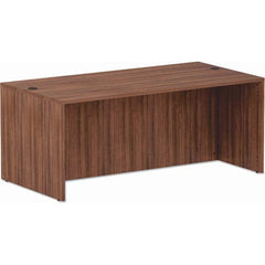 ALERA - Office Desks Type: Straight Front Desk Shell Color: Modern Walnut - Exact Industrial Supply