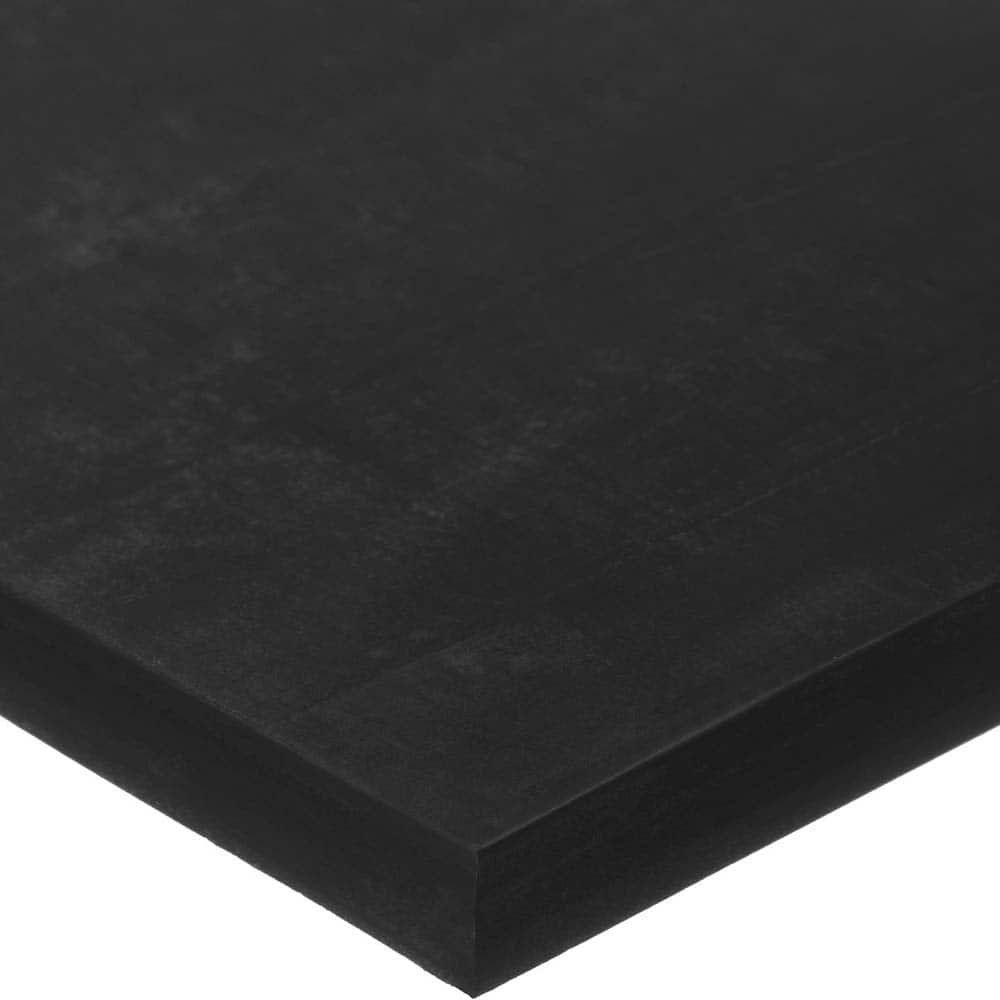 Sheet: Buna-N Rubber, 12″ Wide, 12″ Long, Black Durometer 90, Acrylic Adhesive Backing