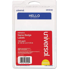 UNIVERSAL - Labels, Ribbons & Tapes Type: Badges Color: White/Blue - Exact Industrial Supply