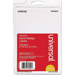 UNIVERSAL - Labels, Ribbons & Tapes Type: Badges Color: White - Exact Industrial Supply