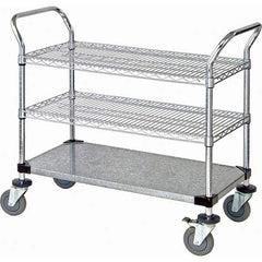 Utility Cart: Stainless Steel, Silver