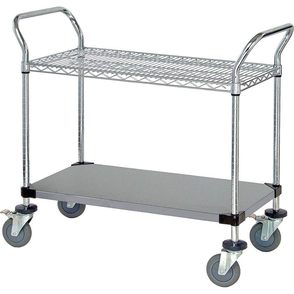 Utility Cart: Stainless Steel, Silver