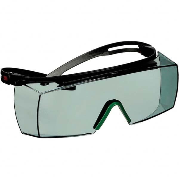 Safety Glass: Anti-Fog & Scratch-Resistant, Polycarbonate, Gray Lenses, Frameless Black Frame