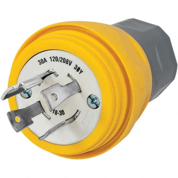 Hubbell Wiring Device-Kellems - 3-Phase Wye 120/208 VAC 30A NEMA L18-30P Industrial Twist Lock Plug - Exact Industrial Supply