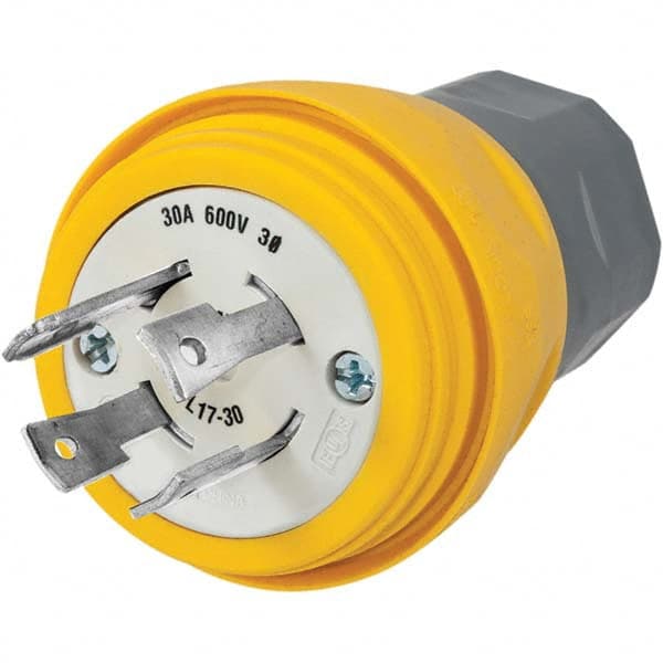 Hubbell Wiring Device-Kellems - 3-Phase Delta 600 VAC 30A NEMA L17-30P Industrial Twist Lock Plug - Exact Industrial Supply