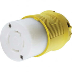 Locking Inlet: Connector, Marine, L15-30R, 250V, Yellow Grounding, 30A, Nylon, 3 Poles, 4 Wire