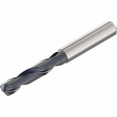 Screw Machine Length Drill Bit: 0.7678″ Dia, 140 °, Solid Carbide Coated, Right Hand Cut, Spiral Flute, Straight-Cylindrical Shank, Series SD1103A
