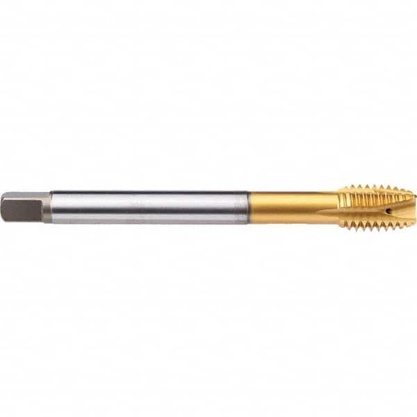 Emuge - M14x2.00 Metric 6G 0 Flute TiN Finish Cobalt Spiral Point Tap - Exact Industrial Supply