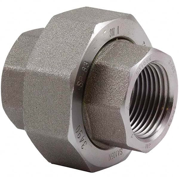 Merit Brass - Black Pipe Fittings; Type: Union ; Fitting Size: 2-1/2 (Inch); End Connections: FNPTxFNPT ; Classification: 3000 ; Material: Carbon Steel ; Finish/Coating: Mill/Oil - Exact Industrial Supply