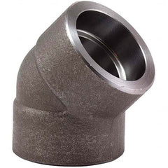 Merit Brass - Black Pipe Fittings; Type: 45 Degree Elbow ; Fitting Size: 3 (Inch); End Connections: Socket x Socket ; Classification: 3000 ; Material: Carbon Steel ; Finish/Coating: Mill/Oil - Exact Industrial Supply