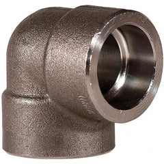 Merit Brass - Black Pipe Fittings; Type: 90 Degree Elbow ; Fitting Size: 2-1/2 (Inch); End Connections: Socket x Socket ; Classification: 3000 ; Material: Carbon Steel ; Finish/Coating: Mill/Oil - Exact Industrial Supply