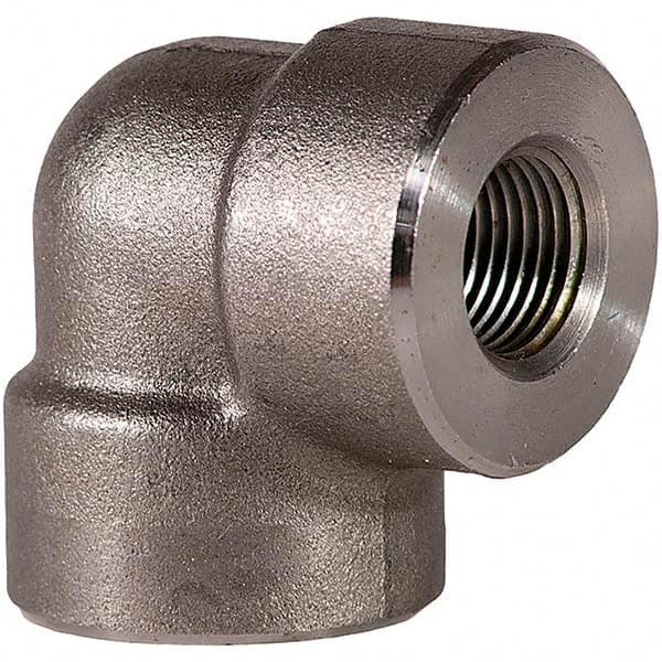 Merit Brass - Black Pipe Fittings; Type: 90 Degree Elbow ; Fitting Size: 2-1/2 (Inch); End Connections: FNPTxFNPT ; Classification: 3000 ; Material: Carbon Steel ; Finish/Coating: Mill/Oil - Exact Industrial Supply