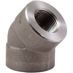 Merit Brass - Black Pipe Fittings; Type: 45 Degree Elbow ; Fitting Size: 2-1/2 (Inch); End Connections: FNPTxFNPT ; Classification: 3000 ; Material: Carbon Steel ; Finish/Coating: Mill/Oil - Exact Industrial Supply