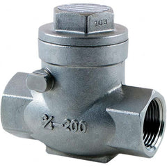 Merit Brass - Check Valves; Design: Check Swing ; Pipe Size (Inch): 1 ; End Connections: All FNPT ; Material: CF8M ; Material: CF8M ; Seal Material: Teflon - Exact Industrial Supply