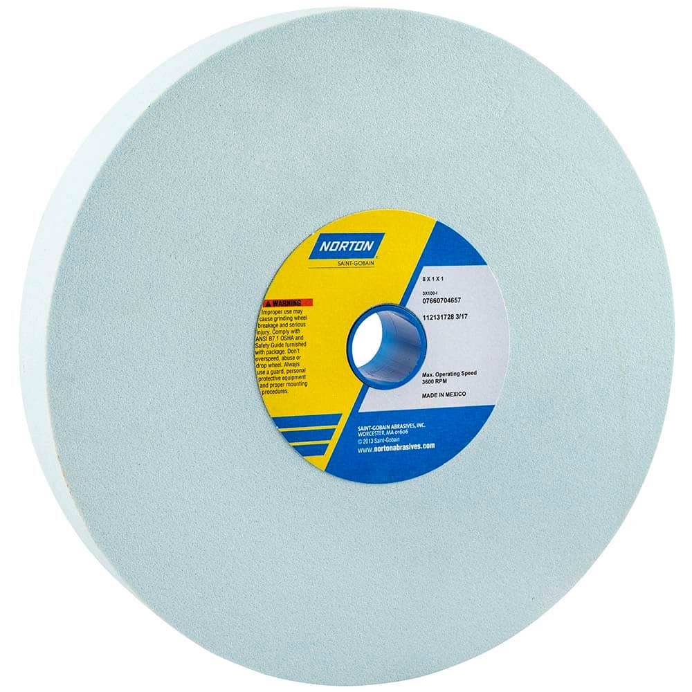 Norton - Bench & Pedestal Grinding Wheels Wheel Diameter (Inch): 8 Hole Size (Inch): 1 - Exact Industrial Supply