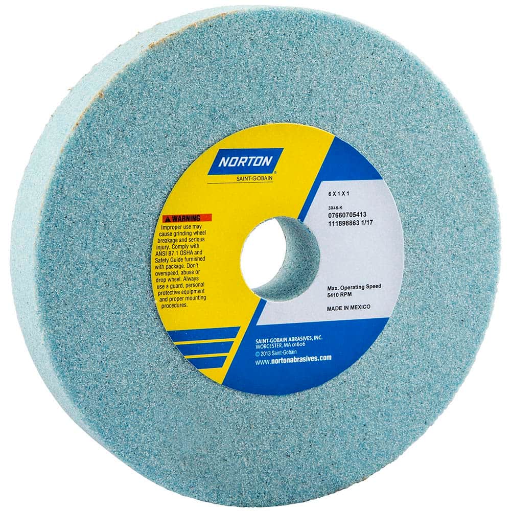 Norton - Bench & Pedestal Grinding Wheels Wheel Diameter (Inch): 6 Hole Size (Inch): 1 - Exact Industrial Supply