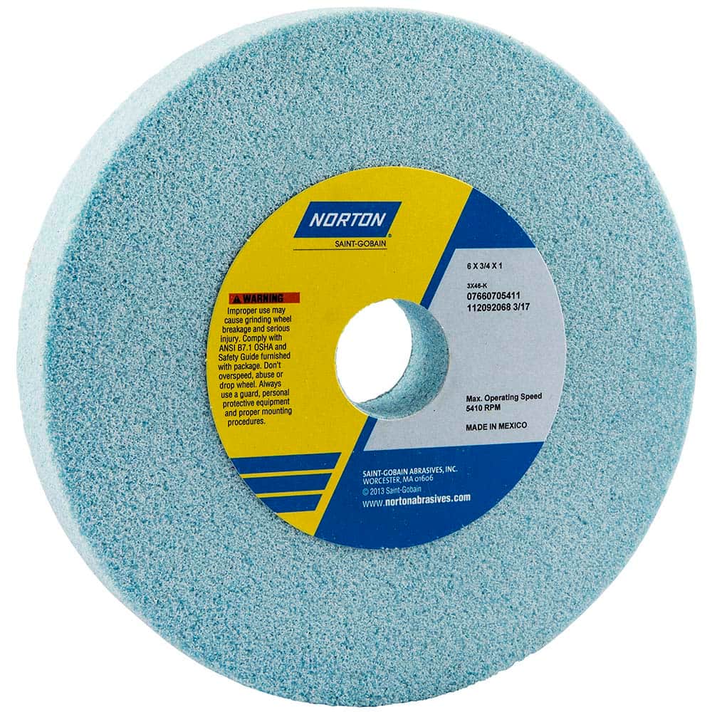 Norton - Bench & Pedestal Grinding Wheels Wheel Diameter (Inch): 6 Hole Size (Inch): 1 - Exact Industrial Supply