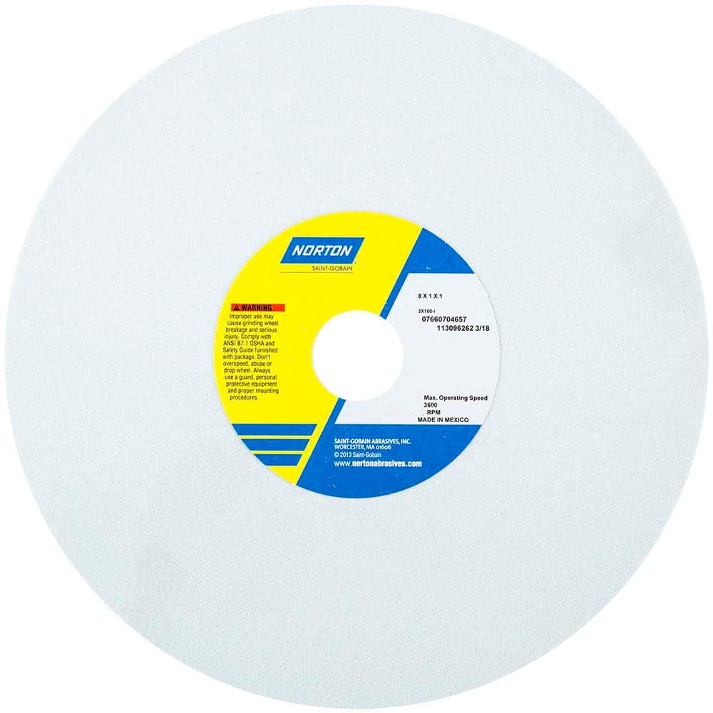 Norton - Bench & Pedestal Grinding Wheels Wheel Diameter (Inch): 8 Hole Size (Inch): 1 - Exact Industrial Supply