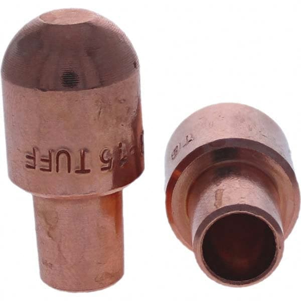 Tuffaloy - Spot Welder Tips For Use With: 5RW Cap Taper Electrode Holder Type: Male Cap B Nose (Dome) - Exact Industrial Supply