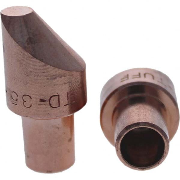 Tuffaloy - Spot Welder Tips For Use With: 5RW Cap Taper Electrode Holder Type: Male Cap D Nose (Offset) - Exact Industrial Supply