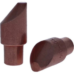 Tuffaloy - Spot Welder Tips For Use With: 4RW Cap Taper Electrode Holder Type: Male Cap D Nose (Offset) - Exact Industrial Supply