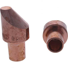 Tuffaloy - Spot Welder Tips For Use With: 5RW Cap Taper Electrode Holder Type: Male Cap D Nose (Offset) - Exact Industrial Supply