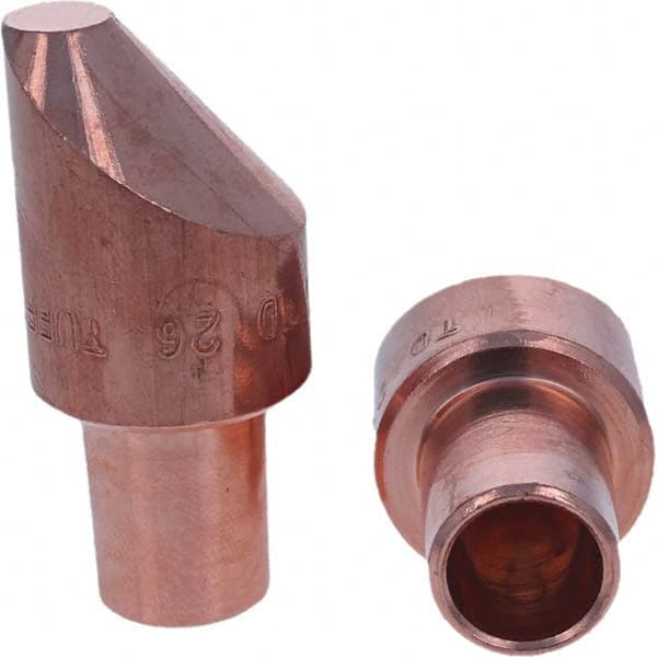 Tuffaloy - Spot Welder Tips For Use With: 6RW Cap Taper Electrode Holder Type: Male Cap D Nose (Offset) - Exact Industrial Supply