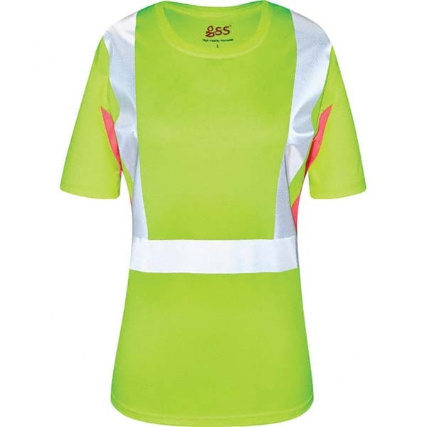 GSS Safety - Size L Lime, Pink & Silver High Visibility Short Sleeve T-Shirt - Exact Industrial Supply