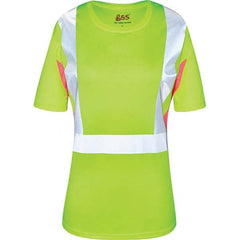 GSS Safety - Size L Lime, Pink & Silver High Visibility Short Sleeve T-Shirt - Exact Industrial Supply