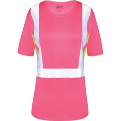 GSS Safety - Size M Pink, Lime & Silver High Visibility Short Sleeve T-Shirt - Exact Industrial Supply