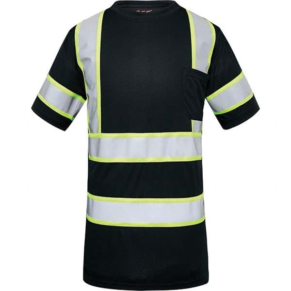 GSS Safety - Size L Black & Silver High Visibility Short Sleeve T-Shirt - Exact Industrial Supply