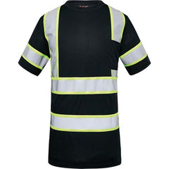 GSS Safety - Size L Black & Silver High Visibility Short Sleeve T-Shirt - Exact Industrial Supply