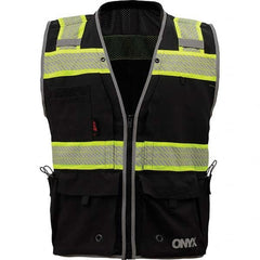 GSS Safety - Size 4XL Black Mesh/Solid General Purpose High Visibility Vest - Exact Industrial Supply