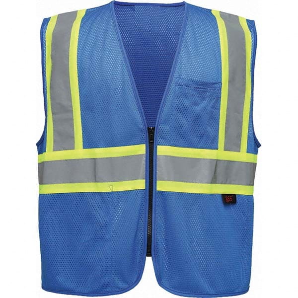 GSS Safety - Size 4X/5X L Blue Mesh General Purpose High Visibility Vest - Exact Industrial Supply