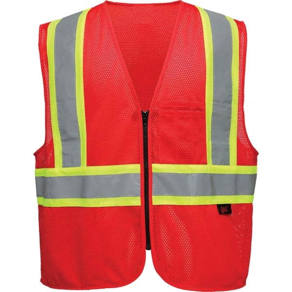 GSS Safety - Size 4X/5X L Red Mesh General Purpose High Visibility Vest - Exact Industrial Supply