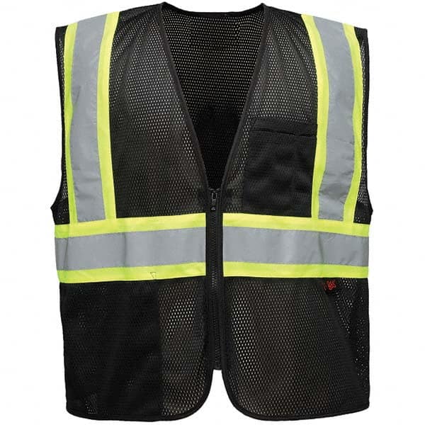 GSS Safety - Size 2X/3XL Black Mesh General Purpose High Visibility Vest - Exact Industrial Supply