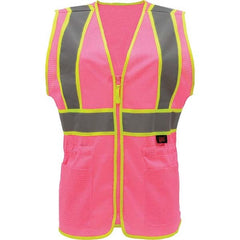 GSS Safety - Size 4X/5X L Pink Mesh General Purpose High Visibility Vest - Exact Industrial Supply