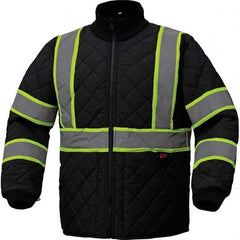 GSS Safety - Size L Black Waterproof & Wind Resistant Jacket - Exact Industrial Supply