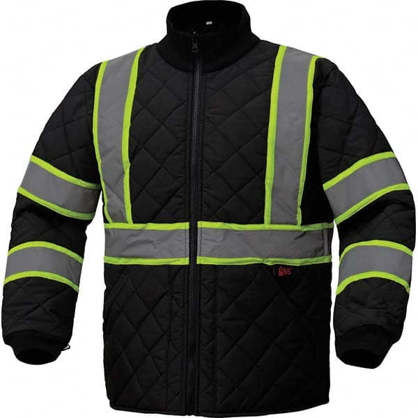 GSS Safety - Size 2XL Black Waterproof & Wind Resistant Jacket - Exact Industrial Supply