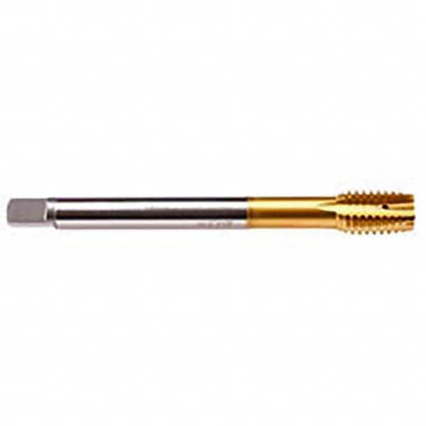 Emuge - 7/16-14 UNC 2BX 4 Flute TiN Finish HSS-E Spiral Point Tap - Exact Industrial Supply