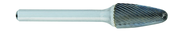 SF-5L6 -- 12mm x 25mm LOC x 6mm Shank x 6 OAL Round Nose Tree Carbide Medium Right Hand Spiral Burr - Exact Industrial Supply